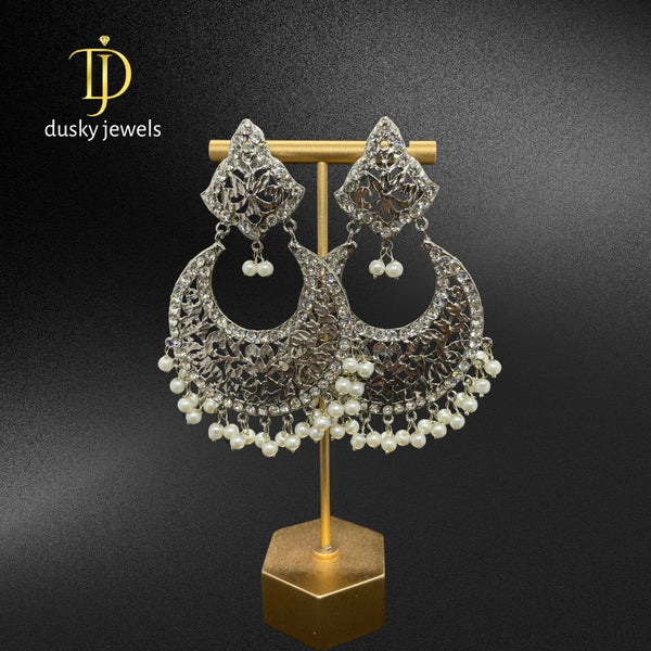Silver Crescent Earrings