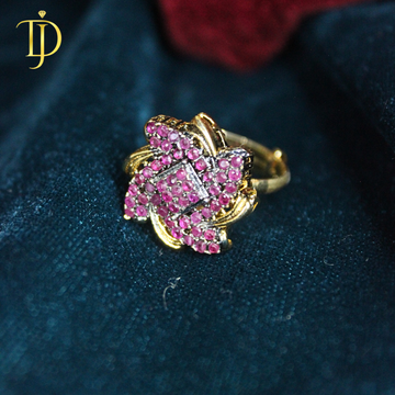 Luxury Ruby Floral Gold Statement Ring for Women – Premium Party Jewelry
