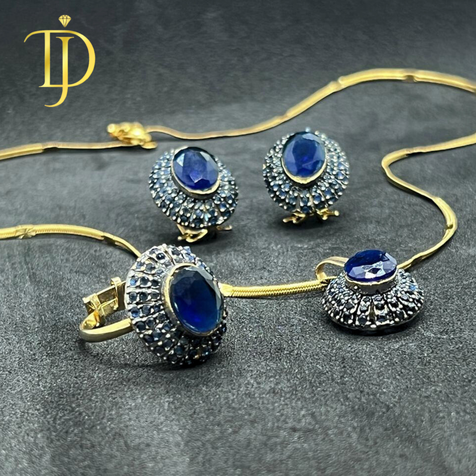 Royal Ruby Red Pendant Set – Ring, Earrings & Necklace Combo