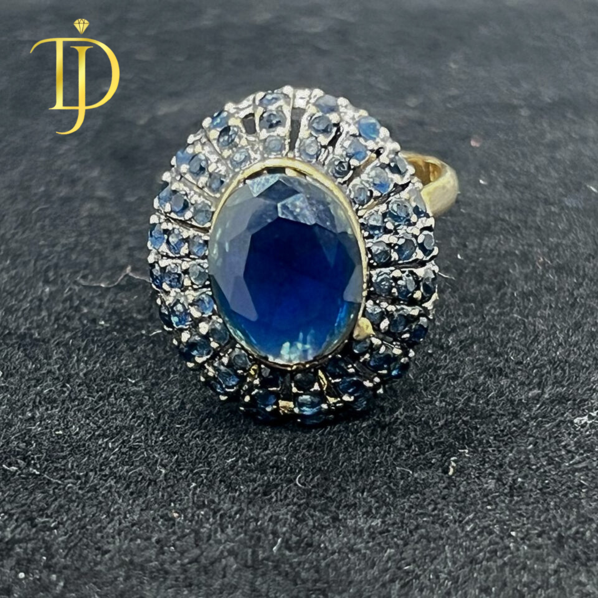 Royal Red Ruby Halo Statement Ring – Vintage Luxury Cocktail Ring for Women