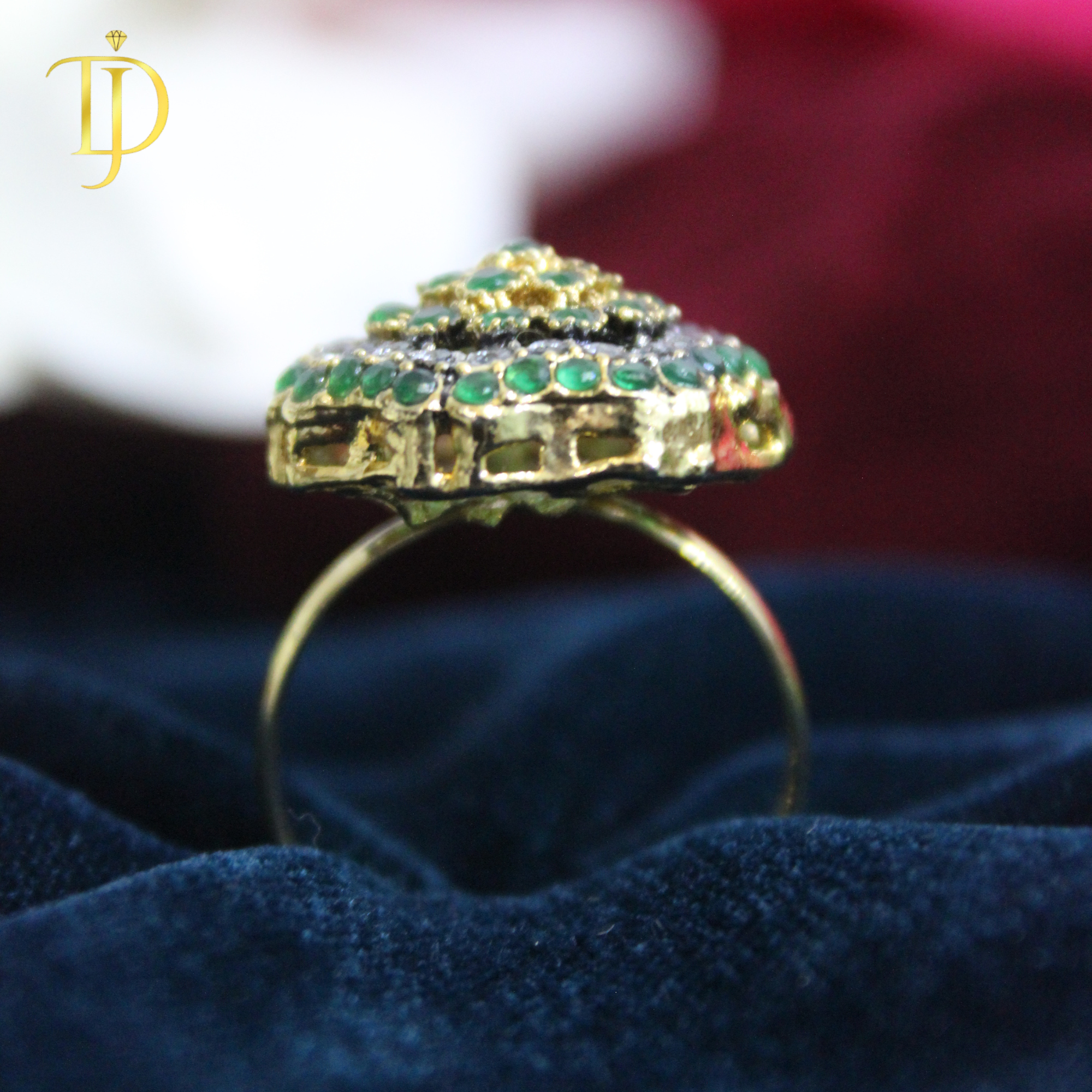 Emerald Bloom Luxury Statement Ring