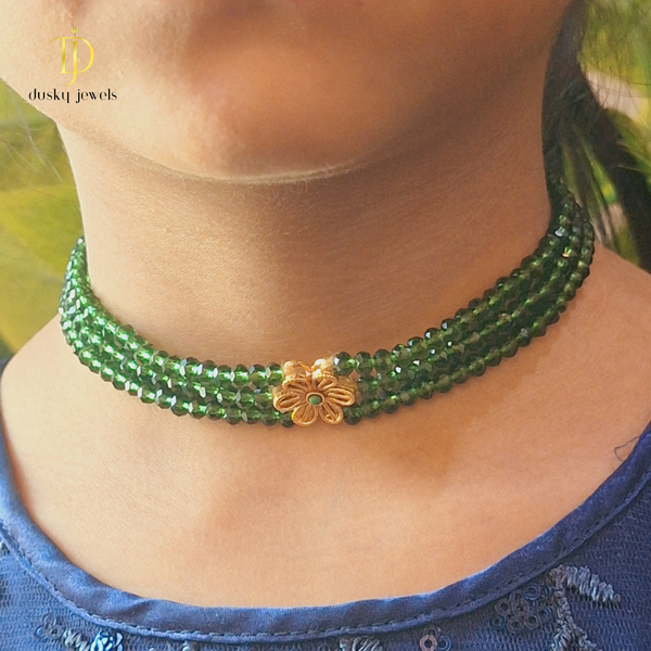 Kids Green Petal Necklace