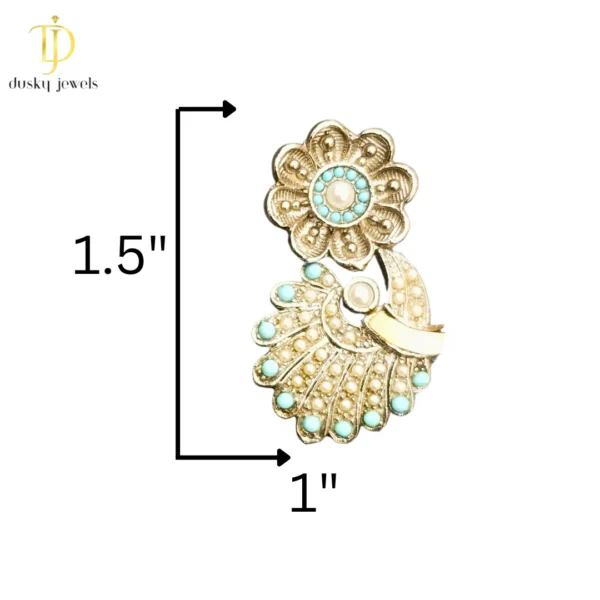 Flower Glow White Earrings - Image 2